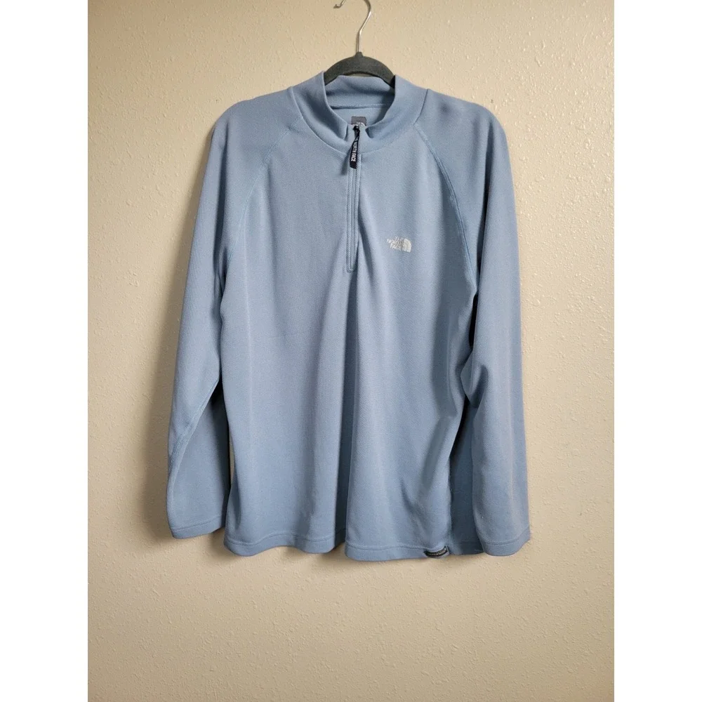 The North Face Mens‎ Blue Vapor Wick 1/4 Zip Blue Pullover Shirt Size Large